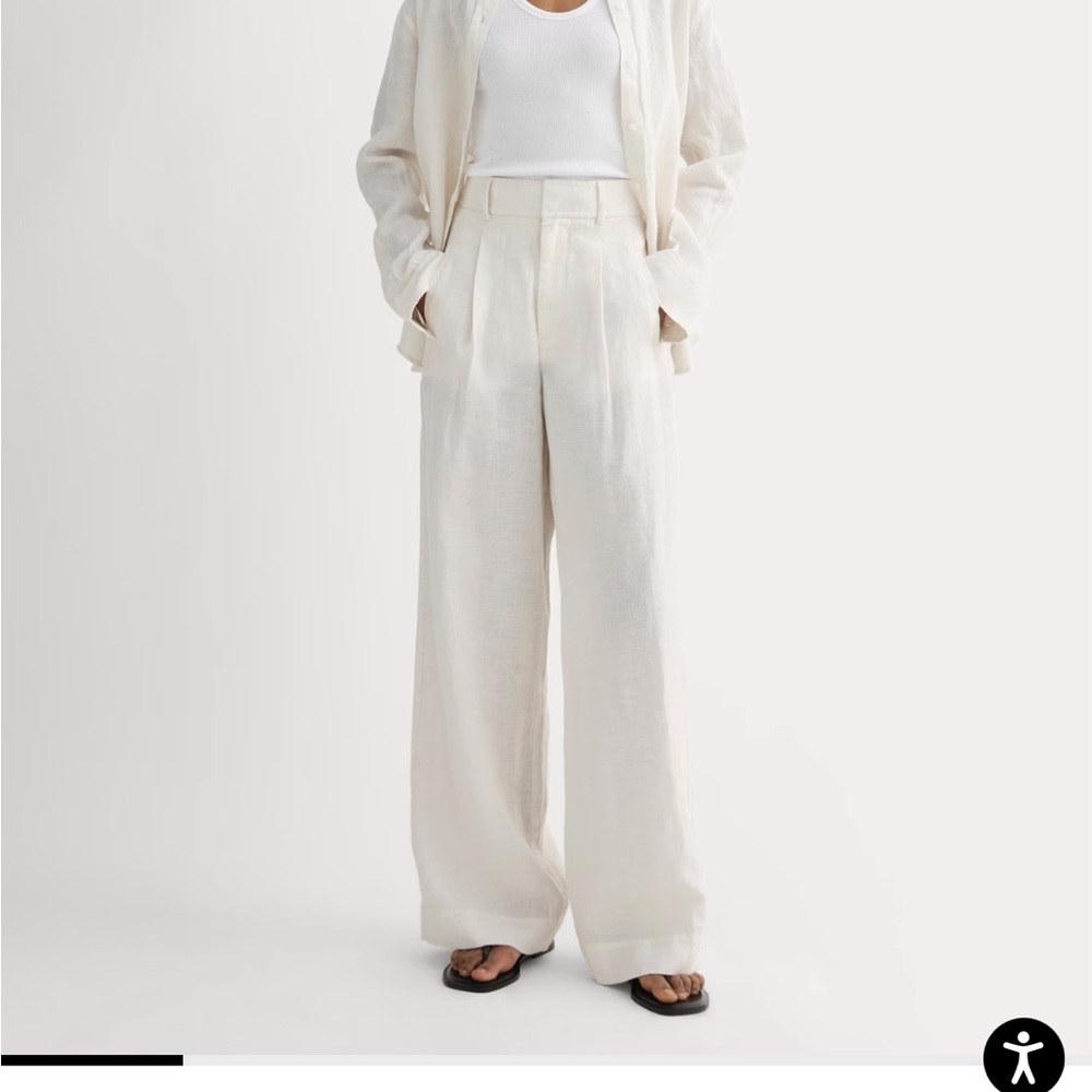 Everlane linen way high drape pants, size 00